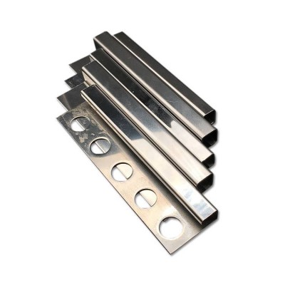 flooring accessories tile transition strip square shape stainless brushed steel tile trim